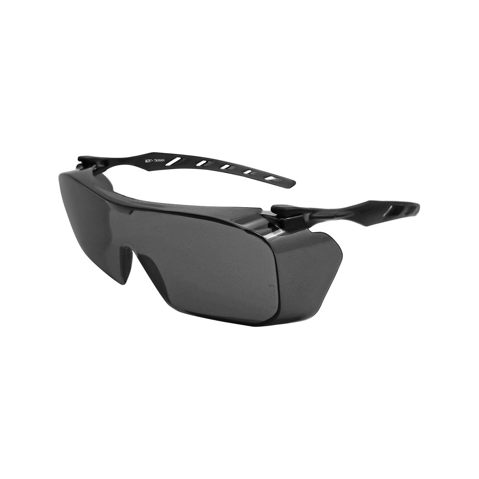 Bullhead Safety, Over-The-Glass Smoke Lens, Frosted Gray Frame - 12 Pairs, Frame Color Gray, Lens Color Dark, ANSI Z87 Compliant, Model# BH3133